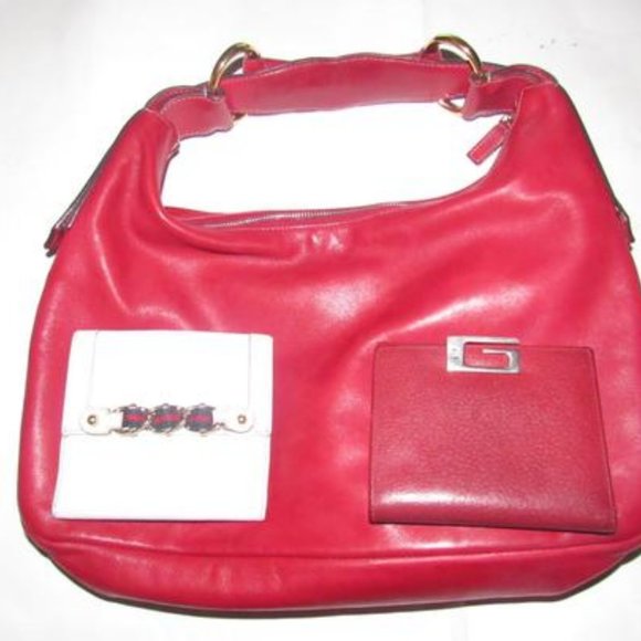 Gucci White Textured Gold Chain Red Navy Stripes - Picture 6 of 13